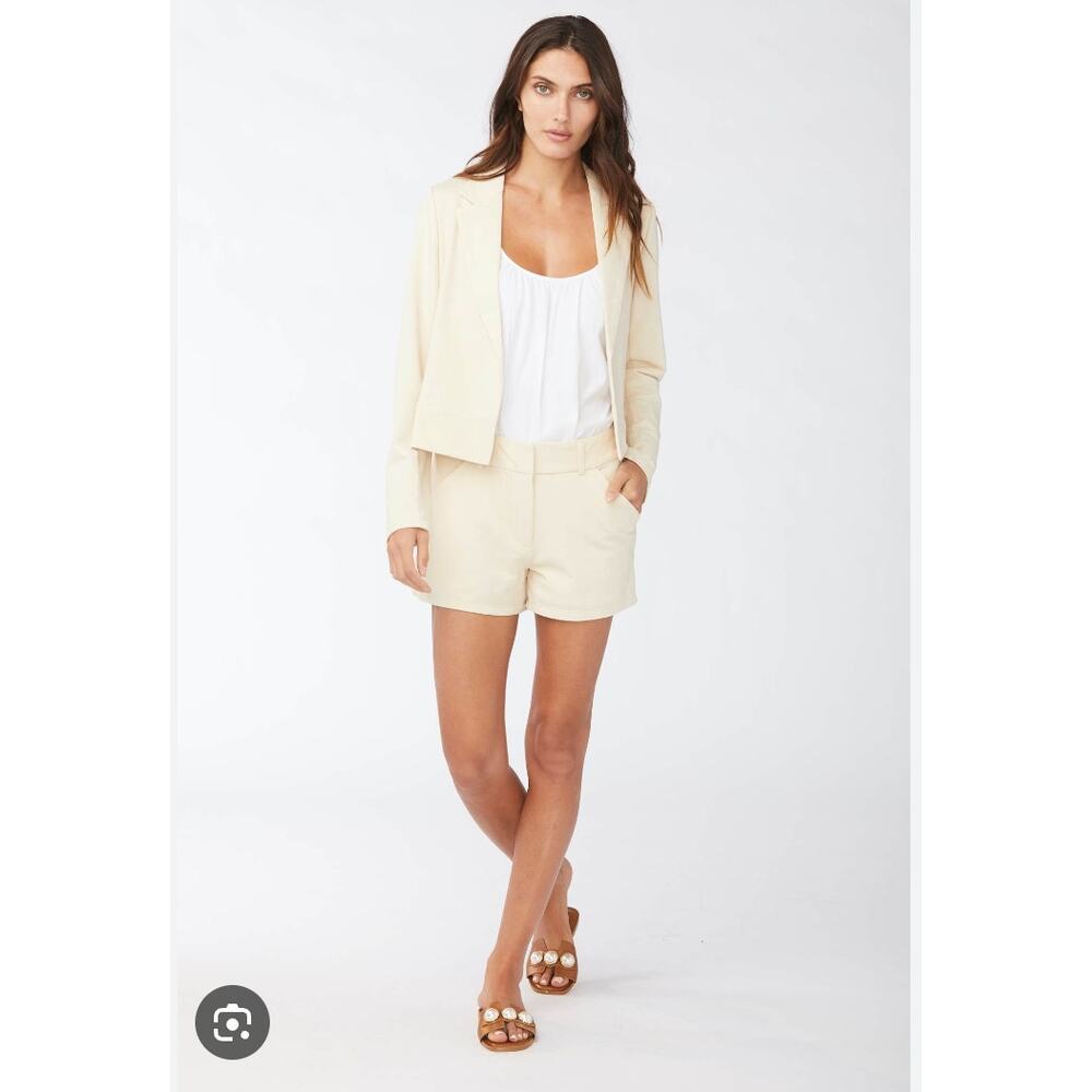 sundays by We Are Sundays Felicity Blazer Cotton Blend In Vanilla Cropped sz. 0